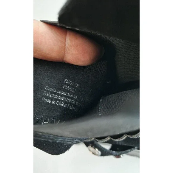 Karl Lagerfeld Paris Black Pia Faux Pearl Studded Suede Ankle Boots Sz 7.5B Goth - Picture 4 of 13